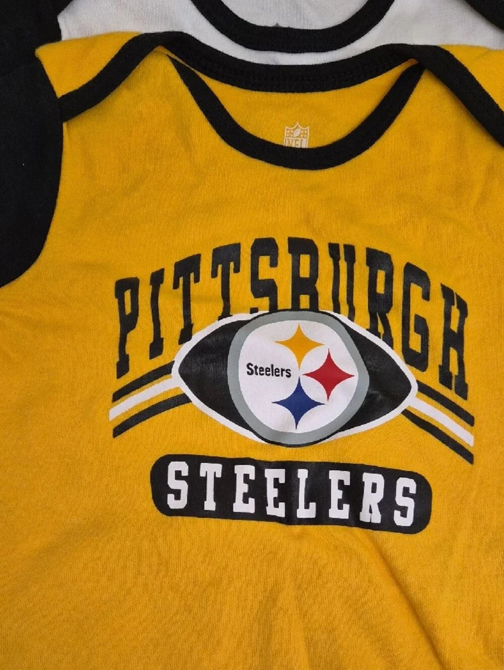 Pittsburgh Steelers Black & Gold Baby One-Piece (3-Pack) Size 12m